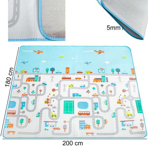 Izglītojošs putuplasta paklājs bērniem ielas 180x200cm