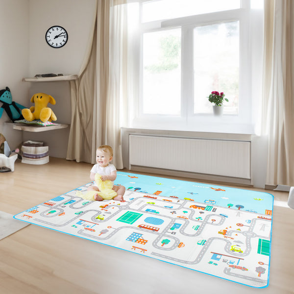 Izglītojošs putuplasta paklājs bērniem ielas 180x200cm