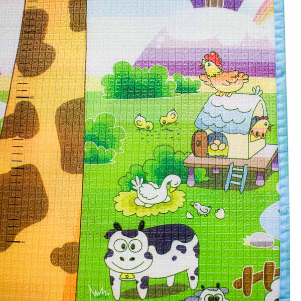 Izglītojošs abpusējs putuplasta paklājs ZOO 200cm x 180cm x 0,5cm