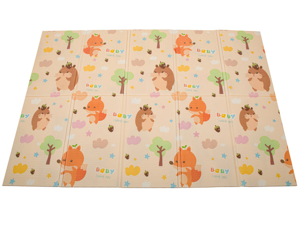 Izglītojošs saliekams abpusējs eža/ lāča 150x195cm izvelkamais porolona paklājs