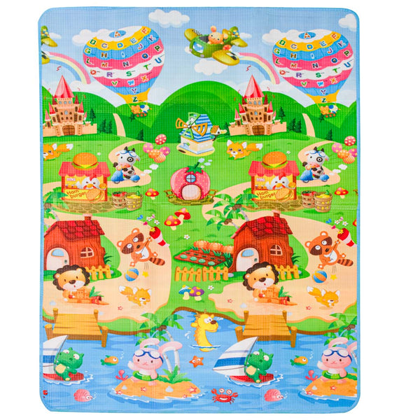 Izglītojošs divpusējs putuplasta rotaļu laukuma paklājs 180x120cm