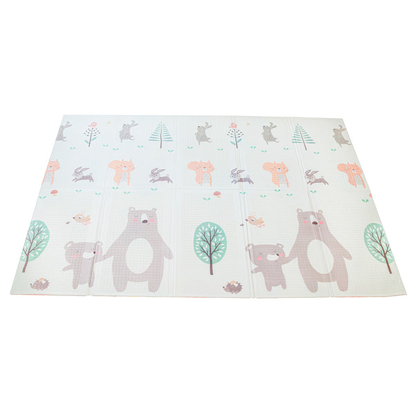 Izglītojošs saliekams abpusējs eža/ lāča 150x195cm izvelkamais porolona paklājs