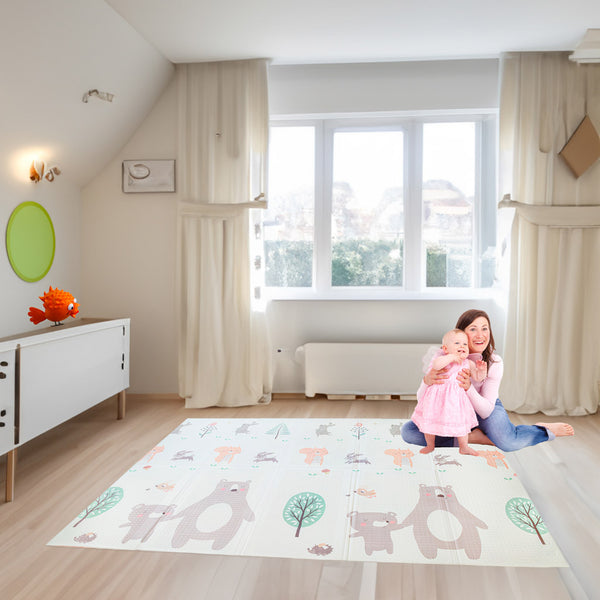 Izglītojošs saliekams abpusējs eža/ lāča 150x195cm izvelkamais porolona paklājs