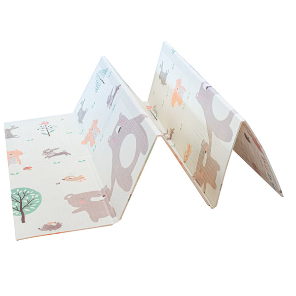 Izglītojošs saliekams abpusējs eža/ lāča 150x195cm izvelkamais porolona paklājs