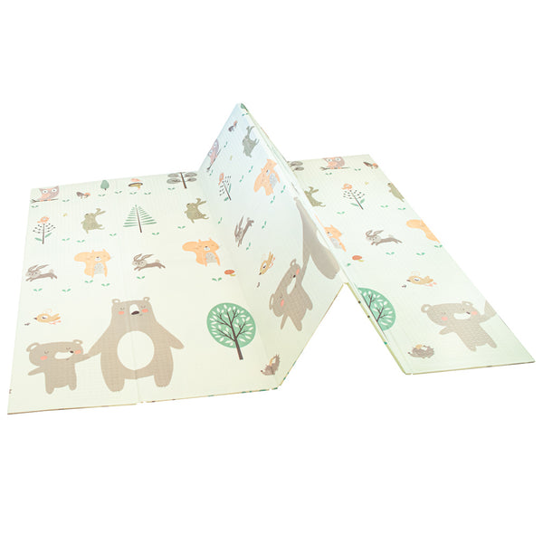 Izglītojošs salokāms putuplasta divpusējs pilsētas/meža paklājs 200 x 180cm x 0,8cm