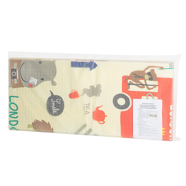 Izglītojošs salokāms putuplasta divpusējs pilsētas/meža paklājs 200 x 180cm x 0,8cm