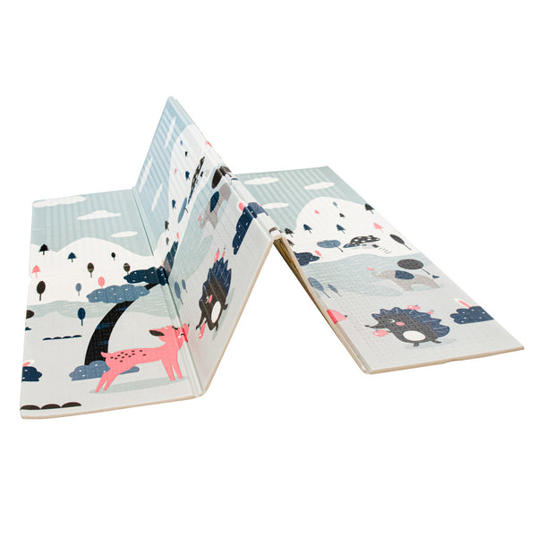 Izglītojošs paklājiņš bērniem iela/mežs 177x158x0.8cm