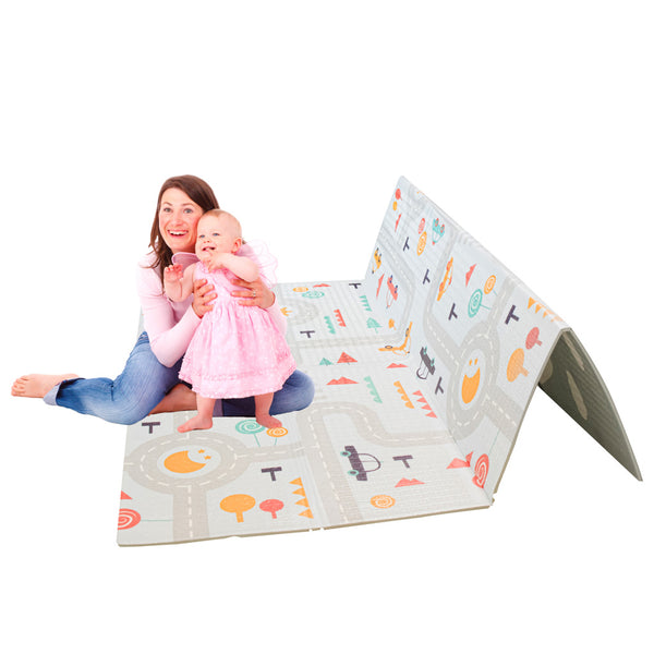 Izglītojošs paklājiņš bērniem iela/mežs 177x158x0.8cm