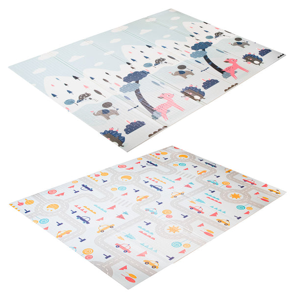 Izglītojošs paklājiņš bērniem iela/mežs 177x198x0.8cm