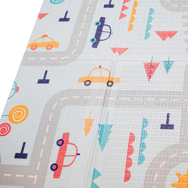 Izglītojošs paklājiņš bērniem iela/mežs 177x198x0.8cm