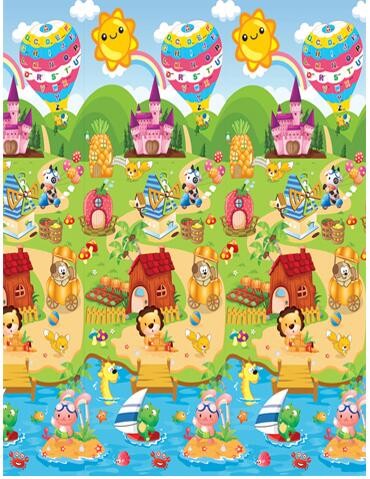 Izglītojošs divpusējs putuplasta rotaļu laukuma paklājs 180x120cm