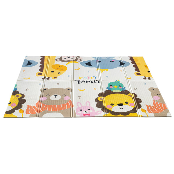 Izglītojošs salokāms divpusējs putuplasta paklājs 179x198 dzīvnieki/ielas