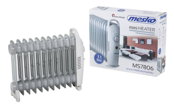 Mesko MS 7806 Eļļas sildītājs 11 ribām, elektriskā temperatūras kontrole 1200 W