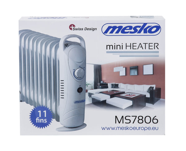 Mesko MS 7806 Eļļas sildītājs 11 ribām, elektriskā temperatūras kontrole 1200 W