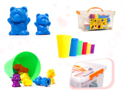 Izglītojoši rotaļu lācīši, kas mācās skaitīt montessori 116el.