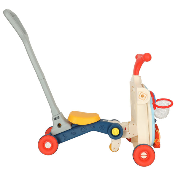 Interaktīvais galdiņš 5in1 ar bērnu ratiņiem un ratiņiem