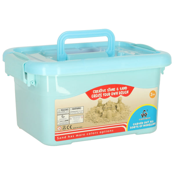 Kinētiskās smiltis kastē 2kg smilšu kaste + 16 formiņas