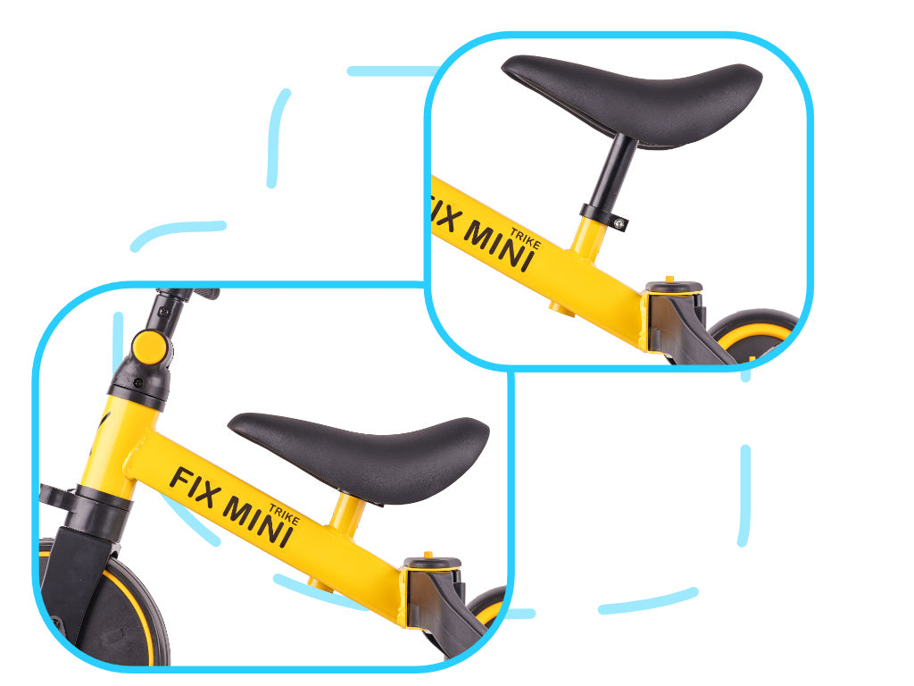 Trike Fix Mini distanču trīsritenis 3in1 ar pedāļiem dzeltens