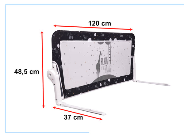 Drošības vārti barjera gultas sargs 120cm melni