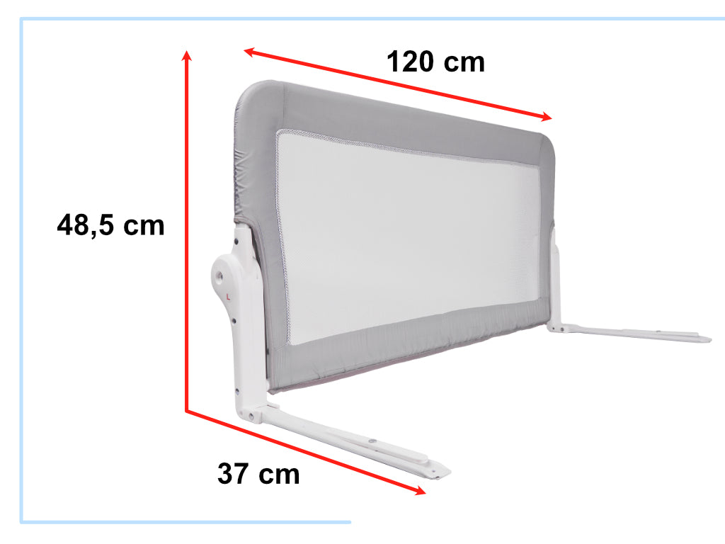 Drošības vārti barjera gultas sargs 120cm pelēks