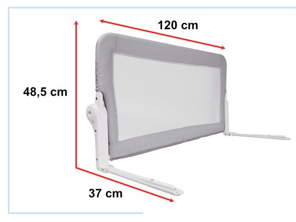 Drošības vārti barjera gultas sargs 120cm pelēks