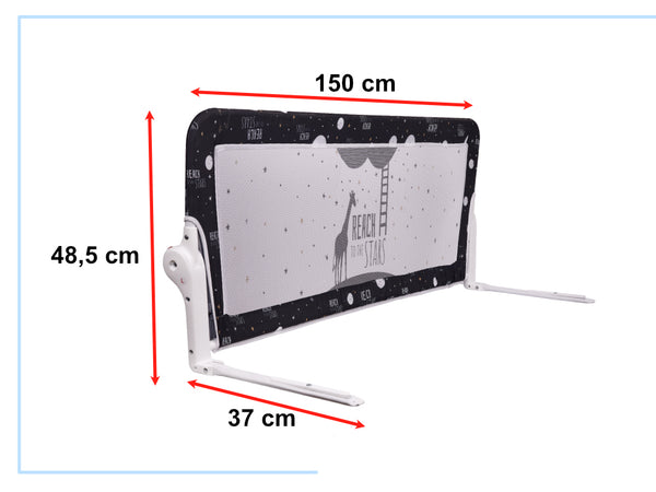 Drošības vārti barjera gultas sargs 150cm melni