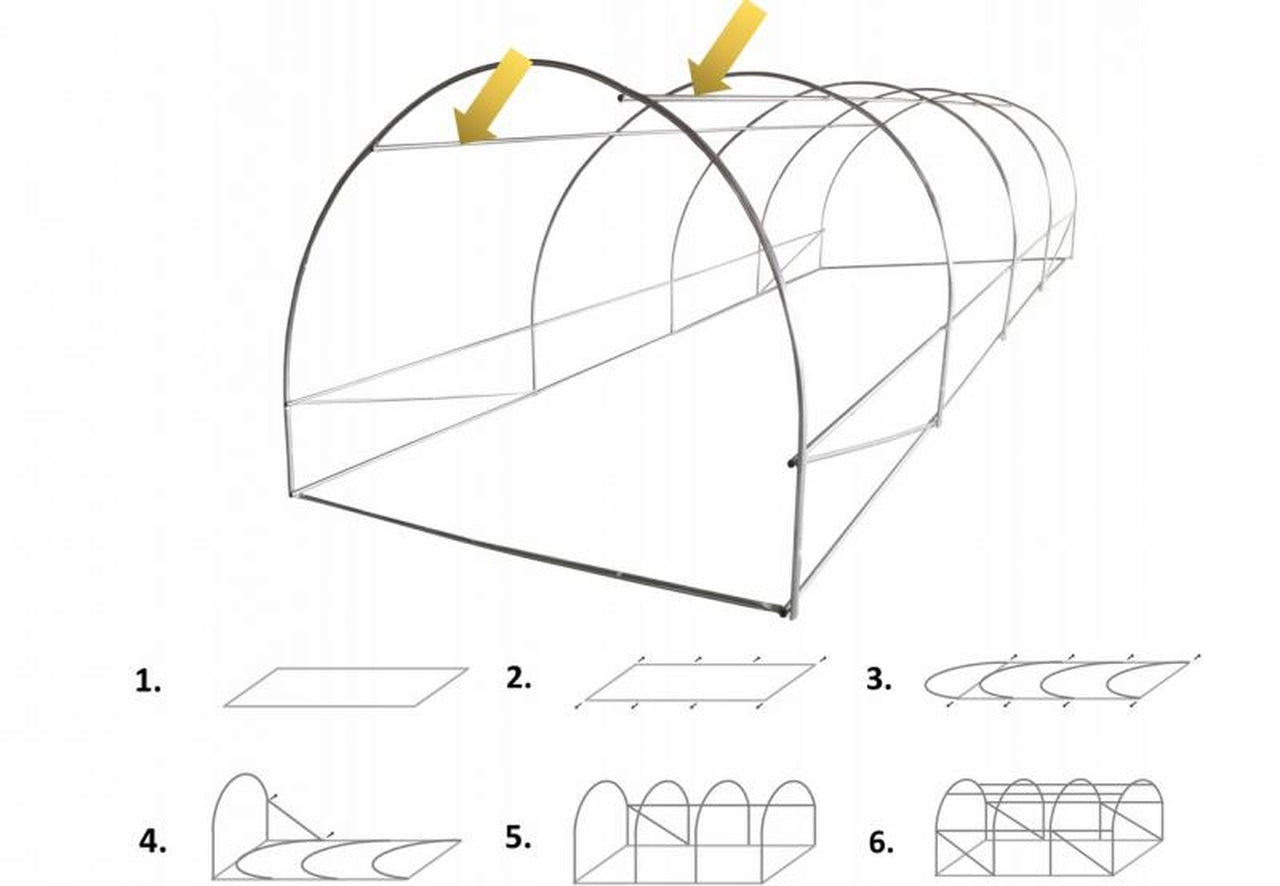 Zaļās sekcijas siltumnīcas dārzeņu dārza tunelis 300 x 200 x 200 cm