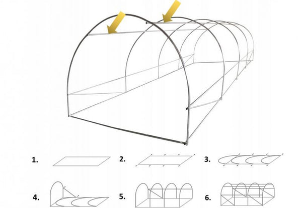 Zaļās sekcijas siltumnīcas dārzeņu dārza tunelis 300 x 200 x 200 cm