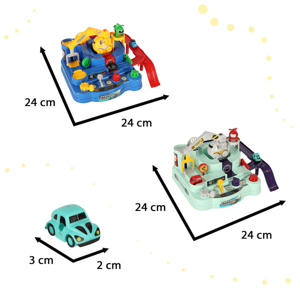 Interaktīva šķēršļu josla dubultā 2 spēlētāji 4 transportlīdzekļi