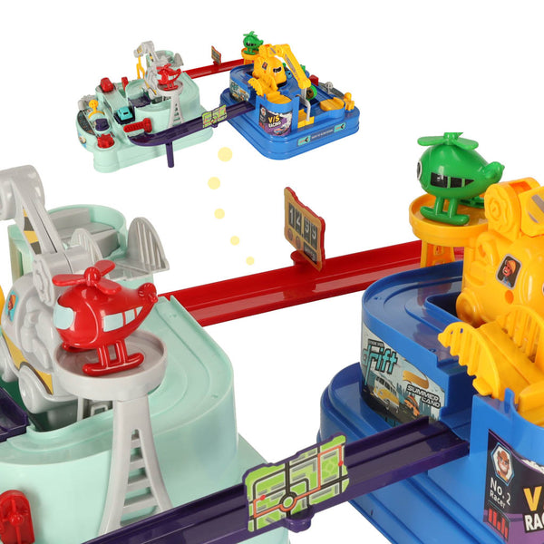 Interaktīva šķēršļu josla dubultā 2 spēlētāji 4 transportlīdzekļi