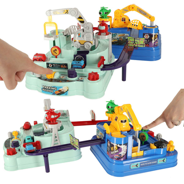 Interaktīva šķēršļu josla dubultā 2 spēlētāji 4 transportlīdzekļi