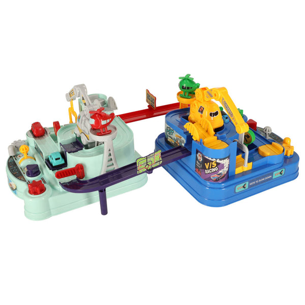 Interaktīva šķēršļu josla dubultā 2 spēlētāji 4 transportlīdzekļi