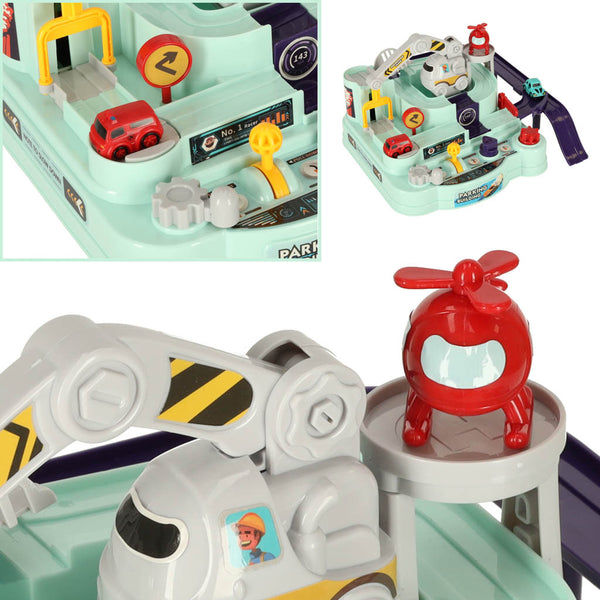 Interaktīva šķēršļu josla dubultā 2 spēlētāji 4 transportlīdzekļi