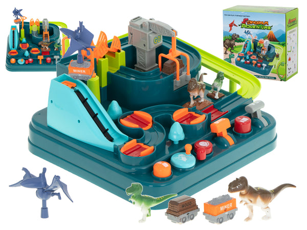 Interaktīva šķēršļu josla autostāvvieta sacīkšu ala dinozaurs