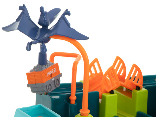 Interaktīva šķēršļu josla autostāvvieta sacīkšu ala dinozaurs