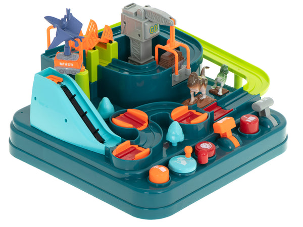 Interaktīva šķēršļu josla autostāvvieta sacīkšu ala dinozaurs