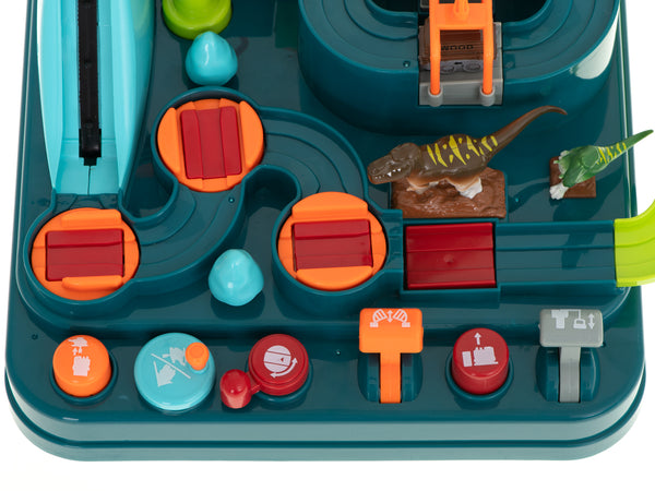 Interaktīva šķēršļu josla autostāvvieta sacīkšu ala dinozaurs