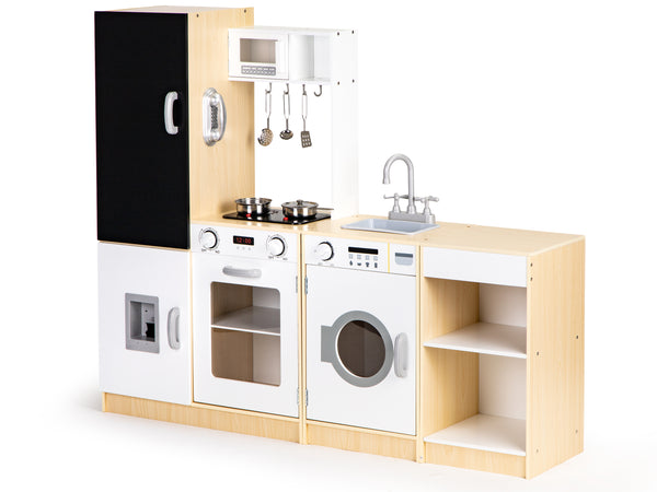 Koka virtuve bērniem KITCHEN XXL + LED