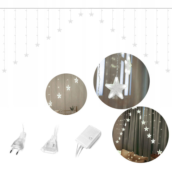 Ziemassvētku gaismas 4m 136 LED STARS