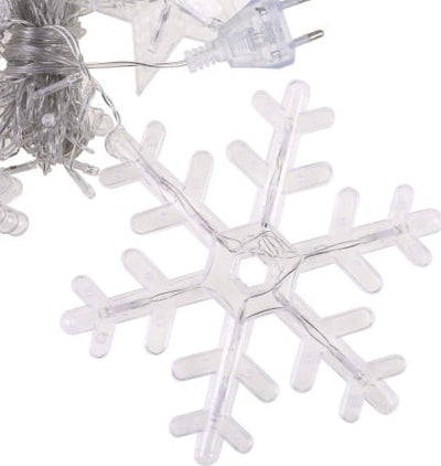Ziemassvētku gaismas aizkars 138LED SNOWFLAKE ZILAS