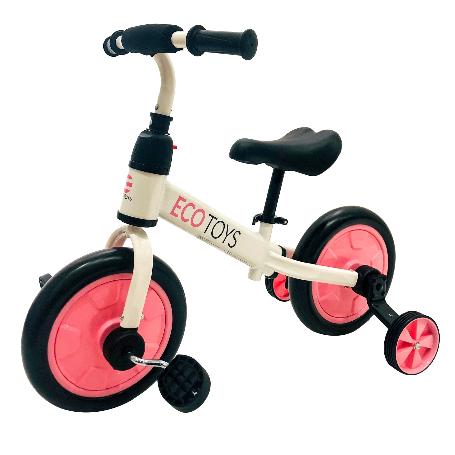 Balansa velosipēds ar pedāļiem - apmācība 3in1 Ecotoys pink