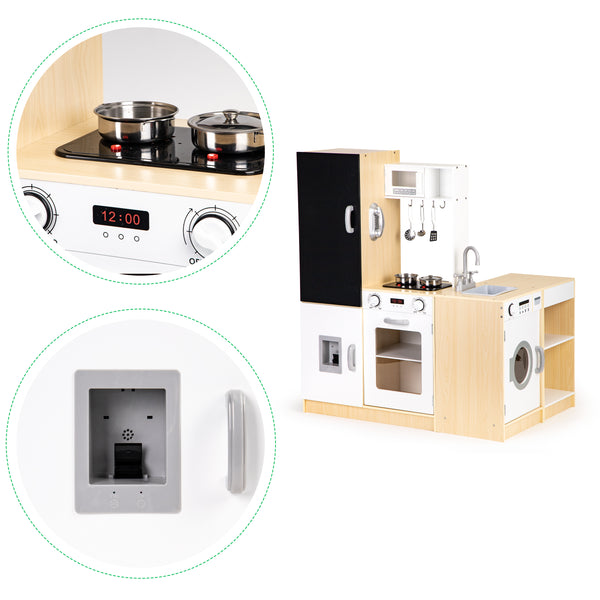Koka virtuve bērniem KITCHEN XXL + LED