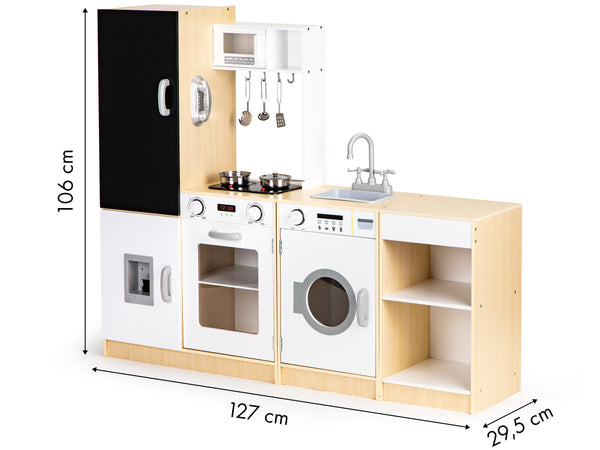 Koka virtuve bērniem KITCHEN XXL + LED