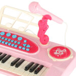 Keyboard-dla-dzieci-pianinko-interaktywne-organki-37-klawiszy-mikrofon-statyw-rozowe-173080
