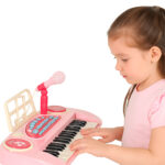 Keyboard-dla-dzieci-pianinko-interaktywne-organki-37-klawiszy-mikrofon-statyw-rozowe-173081