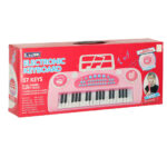 Keyboard-dla-dzieci-pianinko-interaktywne-organki-37-klawiszy-mikrofon-statyw-rozowe-173083