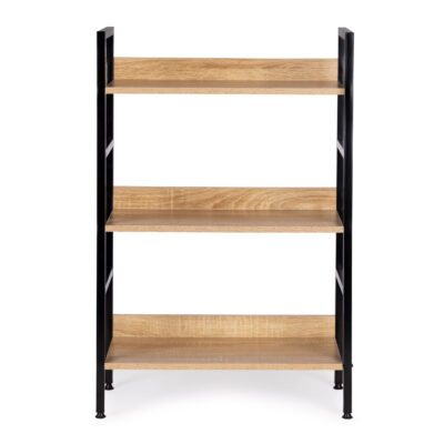 Современная деревянная полка с металлическим каркасом в стиле LOFT, 3 полки ModernHome