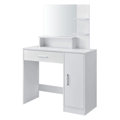 Modern White Vanity Table with Mirror ModernHome
