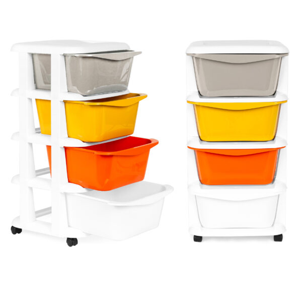 Органайзер для хранения с 4 выдвижными ящиками на ножках с роликами ModernHome