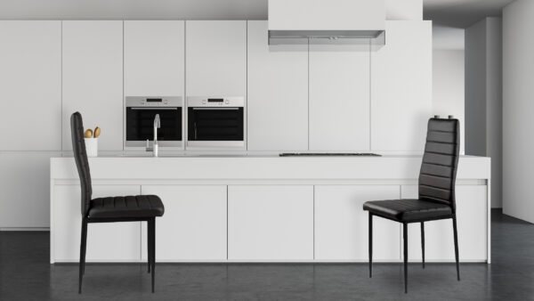 White kitchen interior with island White kitchen interior with island